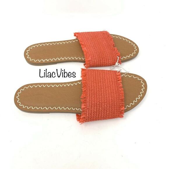 Universal Thread Luciana Woven Slide Sandals Red Women's Size 11 - Picture 5 of 6